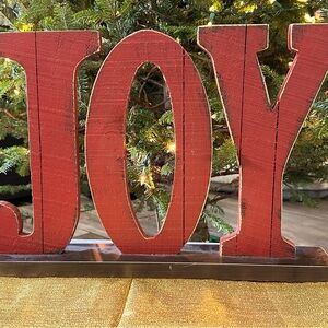 Hobby Lobby Red Wooden JOY decor